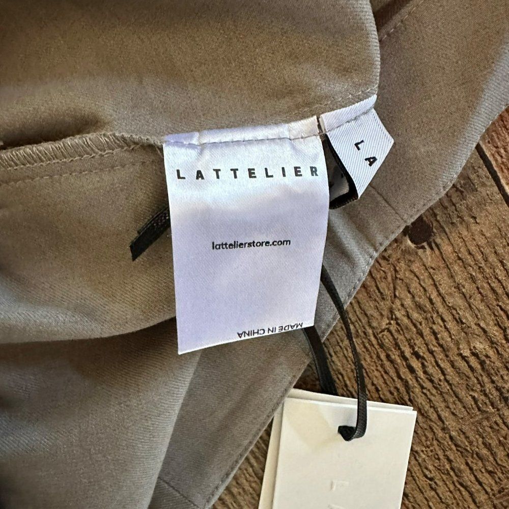 Lattelier Women's Wide Leg Trousers Work Pants in Brown -M - Picture 6 of 10